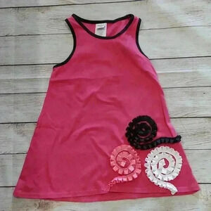 Floral Design Pink Sleeveless Dress